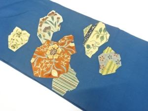 アンティーク　切りばめ風　花更紗模様名古屋帯（着用可）